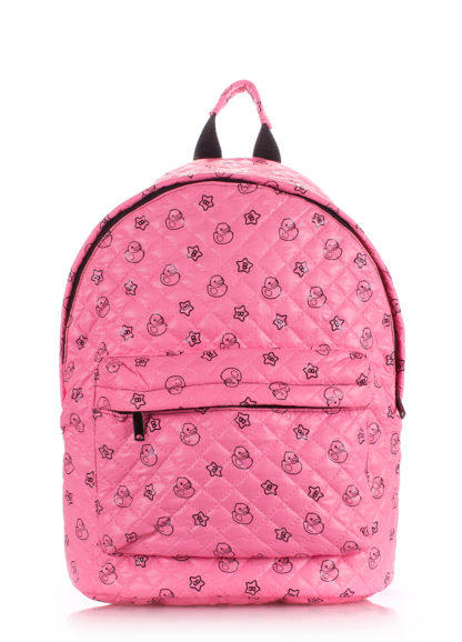 Рюкзак стеганый с уточками POOLPARTY розовый