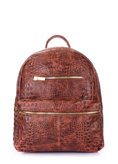 Рюкзак женский кожаный POOLPARTY Mini коричневый