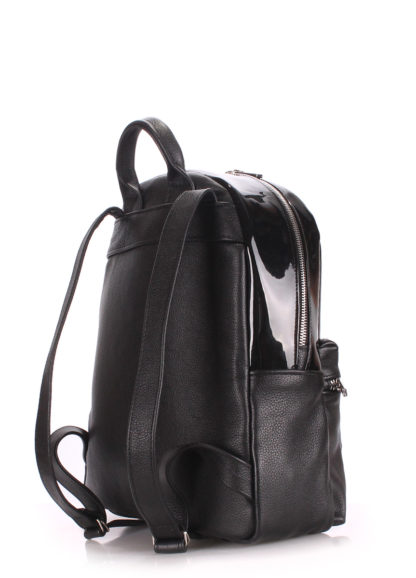 Кожаный женский рюкзак POOLPARTY Mini черный