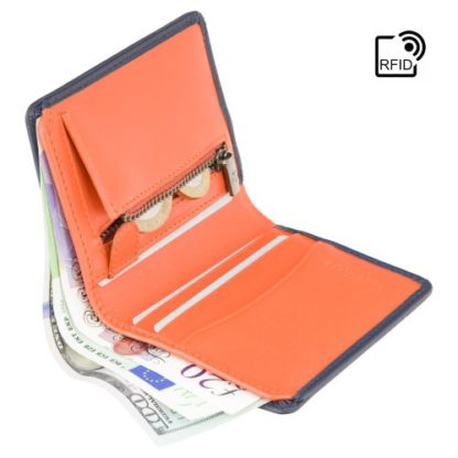Кошелек мужской Visconti PLR70 Piana c RFID (Steel Blue-Orange)