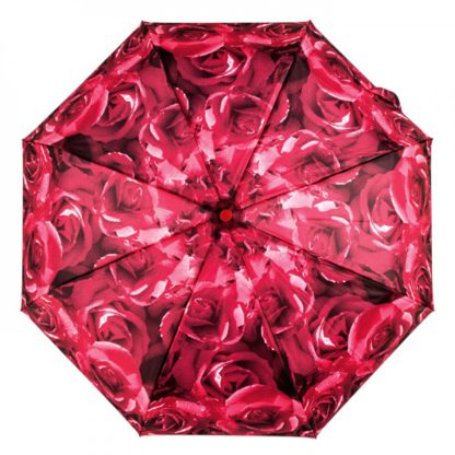 Зонт женский Fulton Open & Close-4 L346 Photo Rose Red (Красные розы)