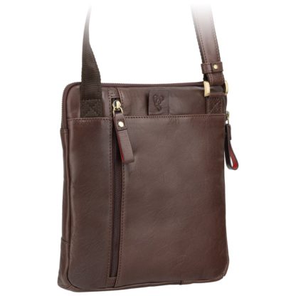 Кожаная мужская сумка на плечо коричневая Visconti ML20 Roy (Brown)