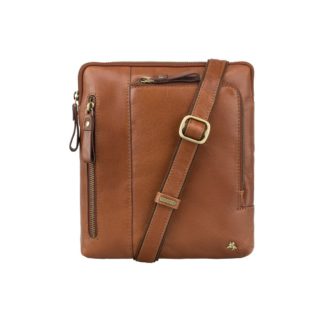 Кожаная мужская сумка на плечо коричневая Visconti ML20 Roy (Tan)