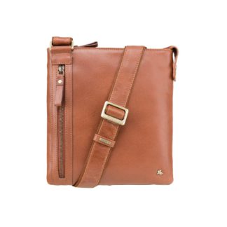 Мужская кожаная сумка на плечо коричневая Visconti ML25 (Tan)