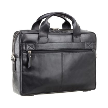 Кожаная мужская сумка для ноутбука 13" черная Visconti ML30 (Black) c RFID