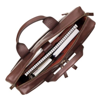 Кожаная мужская сумка для ноутбука 13" коричневая Visconti ML30 (Brown) c RFID