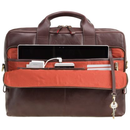 Кожаная сумка для ноутбука 15 дюймов Visconti ML31 (Brown) коричневая