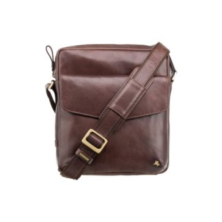 Мужская кожаная сумка на плечо коричневая Visconti ML36 Vesper A5 (Brown)