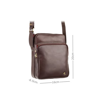 Небольшая мужская сумка-мессенджер коричневая Visconti ML40 Riley (Brown) RFID