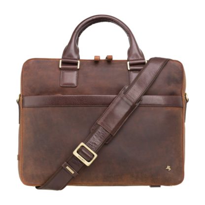 Кожаная сумка для ноутбука 13" Visconti TC88 Victor 13 (Havana Tan-mln) коричневая