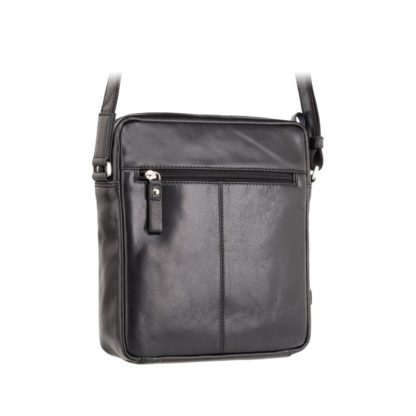 Мужская кожаная сумка на плечо черная Visconti ML36 Vesper A5 (Black)