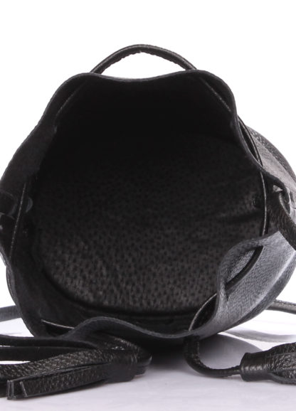 Черная кожаная сумочка на завязках Bucket, bucket-black