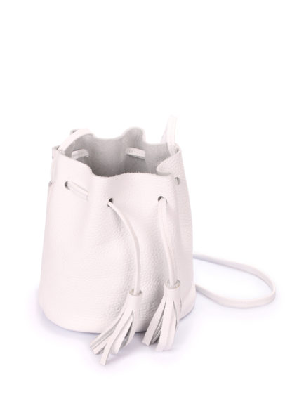 Белая кожаная сумочка на завязках Bucket, bucket-white