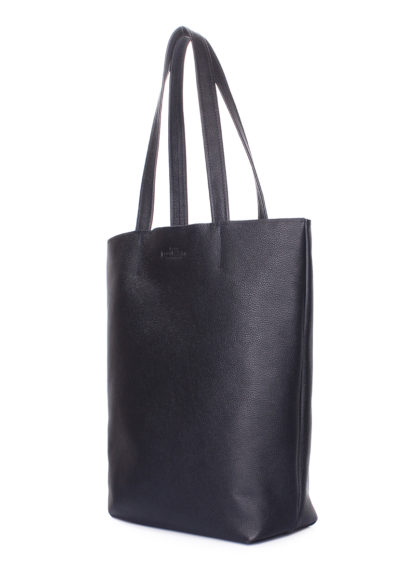 Кожаная женская сумка шоппер Iconic Poolparty черная