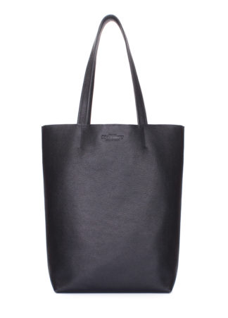 Кожаная женская сумка шоппер Iconic Poolparty черная