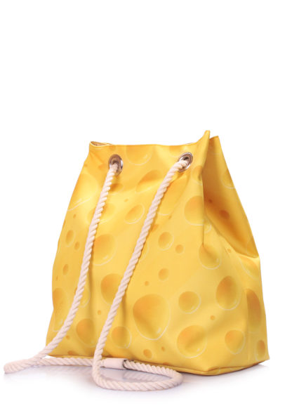 Летний рюкзак с сырным принтом желтый