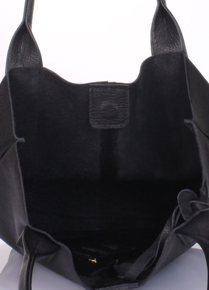 Кожаная женская сумка POOLPARTY Podium черная