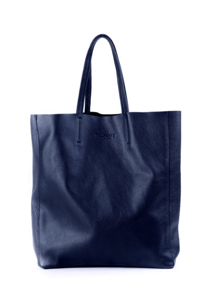 Женская кожаная сумка POOLPARTY City темно-синяя