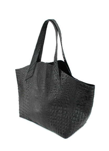 Кожаная сумка POOLPARTY Fiore, fiore-crocodile-black