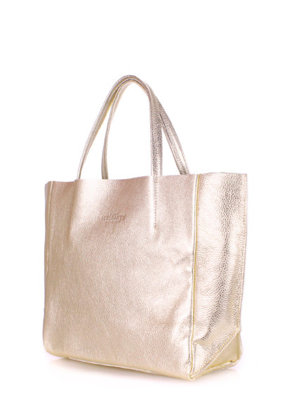 Золотая женская кожаная сумка POOLPARTY Soho