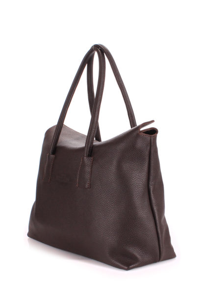 Кожаная сумка женская шоколадного цвета POOLPARTY Sense коричневая