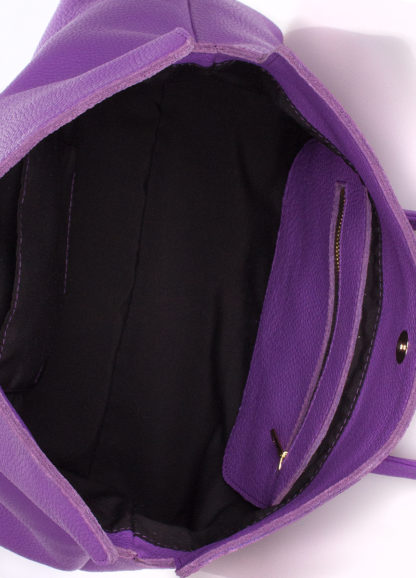 Женская кожаная сумка фиолетовая POOLPARTY Sense