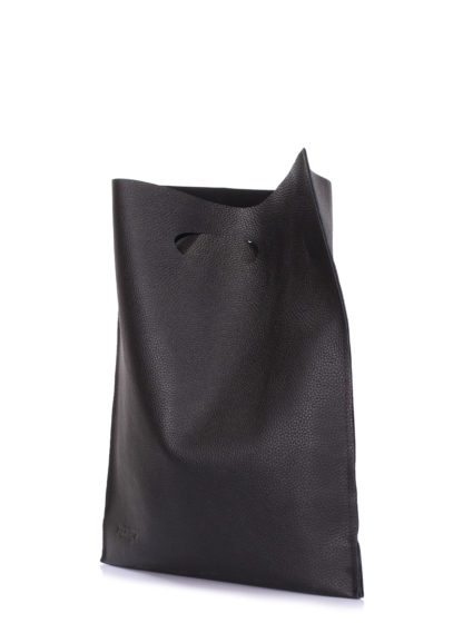 Стильная кожаная сумка POOLPARTY Shopper шопер черная
