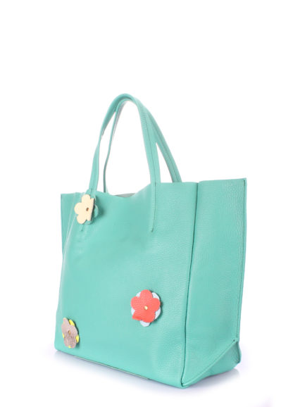Кожаная сумка POOLPARTY Soho Flower, soho-flower-mint