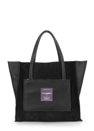Двухсторонняя кожаная сумка женская POOLPARTY Soho черная