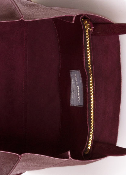 Кожаная бордовая женская сумка POOLPARTY Soho марсала