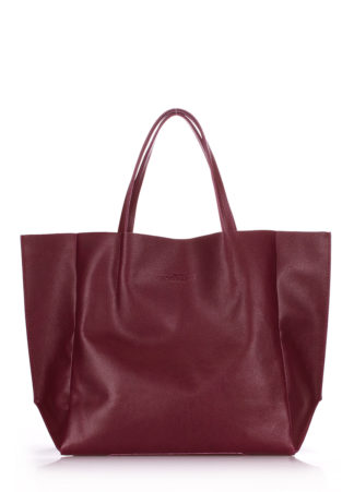 Кожаная бордовая женская сумка POOLPARTY Soho марсала