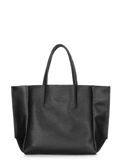 Кожаная женская сумка без застежки POOLPARTY Soho Mini черная
