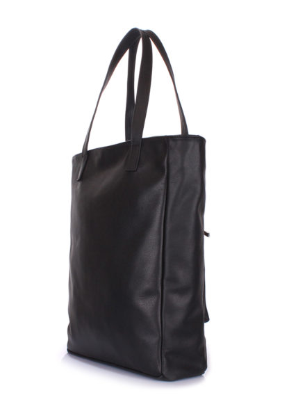 Большая женская кожаная сумка POOLPARTY Spirit черная