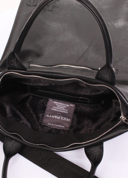 Оригинальная кожаная сумка через плечо с ручками POOLPARTY Ultimate черная