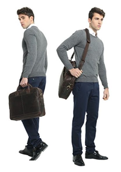Мужская сумка-портфель для документов и ноутбука 16″, натуральная кожа Tiding Bag t1019