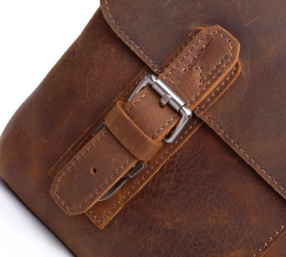 Кожаная мужская сумка почтальонка, коричневая, матовая кожа Tiding Bag 6002B-1