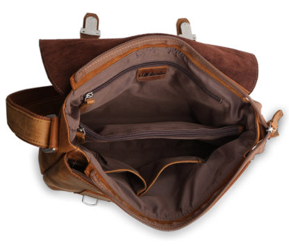 Кожаная мужская сумка почтальонка, коричневая, матовая кожа Tiding Bag 6002B-1