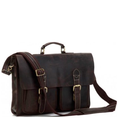 Винтажный мужской портфель кожаный Tiding Bag 7105R