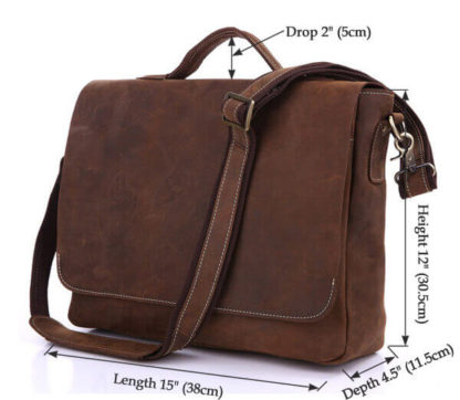 Кожаная сумка для ноутбука с клапаном Tiding Bag 7108R-1
