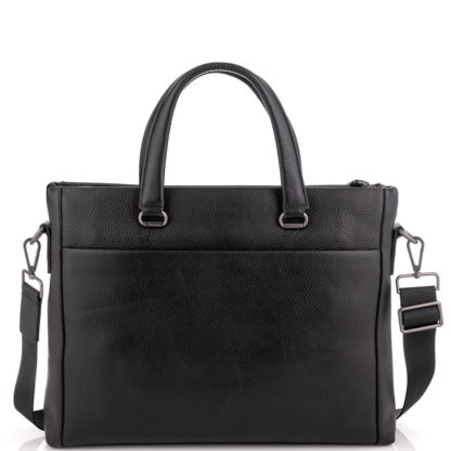 Кожаная сумка для ноутбука черная Tiding Bag NM17-9105-5A
