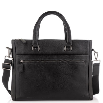 Кожаная сумка для ноутбука черная Tiding Bag NM17-9105-5A