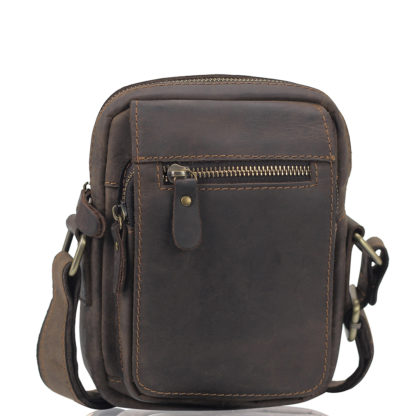 Маленькая мужская сумка через плечо из натуральной кожи Tiding Bag t2102
