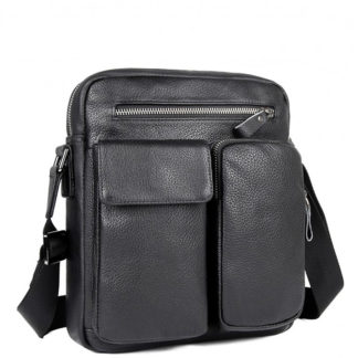 Мужская кожаная сумка планшет черная Tiding Bag 9812-1A