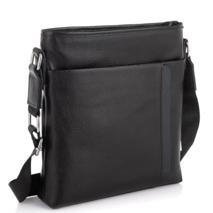 Кожаная мужская сумка на плечо черная Tiding Bag A25F-9913-3A