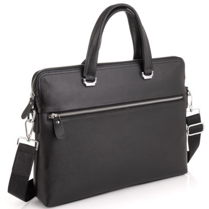 Черная кожаная сумка для ноутбука, документов Tiding Bag A25F-9157-1A