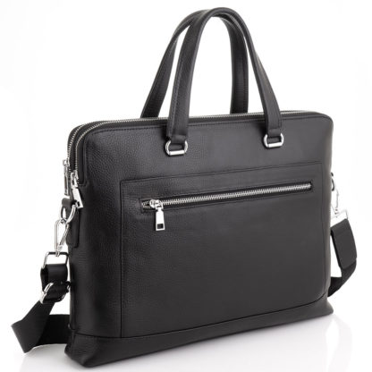 Кожаная сумка для ноутбука и документов черная Tiding Bag A25F-9916-1A