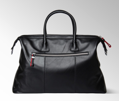 Кожаная дорожная сумка черная Tiding Bag B3-2017A