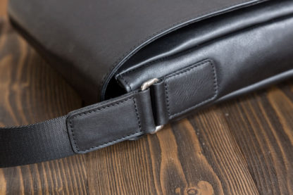 Кожаная мужская сумка через плечо черная (мессенджер) Blamont Bn082A