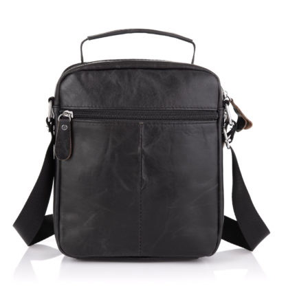 Кожаная мужская сумка с ручкой черная Tiding Bag NM20-6021A