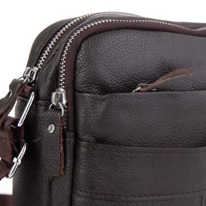 Недорогая кожаная мужская сумка (коричневый) Tiding Bag A25F-8017B